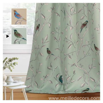 Birds Rustic Printed Curtain Drapes
